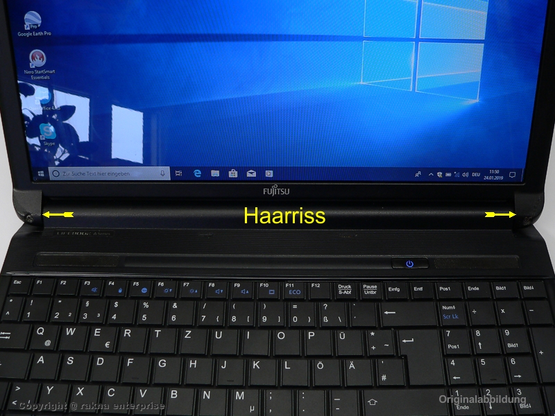 Notebook Fujitsu 15.6 Zoll Intel-Core i3  Arbeitsspeicher 4GB (gebraucht)